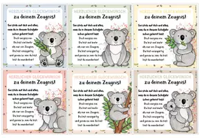 Vorschau - Bildkarten - Zeugnisgruß | Zeugnismutmacher | Wahrens Zeugnis | Koalaklasse - Seite 2