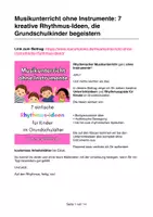 Vorschau - Unterrichtsreihen - 7 Rhythmus-Ideen für Musikunterricht ohne Instrumente - Deckblatt