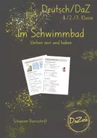Vorschau - Unterrichtsreihen - Verben sein und haben Wortschatz Schwimmbad - Deckblatt