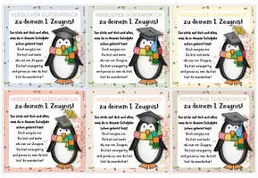 Vorschau - Bildkarten - Grußkärtchen / Feriengruß zum 1. Zeugnis (wahres Zeugnis) / Pinguinklasse - Seite 3