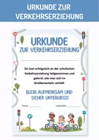 Vorschau - Anderer Materialtyp - Urkunde zur Fahrradprüfung, Radfahrtraining, Radfahrausbildung, Verkehrserziehung für Grundschule. Verkehrsprojekt in der Grundschule. - Deckblatt