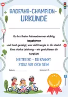Vorschau - Anderer Materialtyp - Urkunde für Fahrrad-Champions – sportliche Auszeichnung für Kinder für Grundschulen, Horte oder Sporttage. - Seite 1