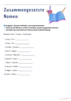 Vorschau - Arbeitsblätter - Materialpaket: Nomen – Zusammengesetzte Nomen – Adjektive (Klasse 2–3) - Seite 2