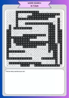 Vista previa - Hojas de trabajo - Word search - in town - página 2