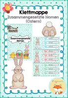 Vorschau - Stationenlernen - Klettmappe: Zusammengesetzte Nomen (Ostern) - Deckblatt