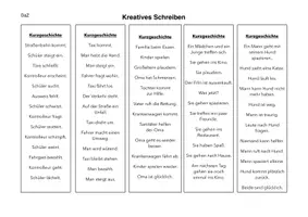 Vorschau - Arbeitsblätter - DaZ - Kreatives Schreiben - Kurzgeschichten - Deckblatt
