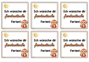 Vorschau - Bildkarten - Feriengruß Affenklasse - Fantastische Ferien - Deckblatt
