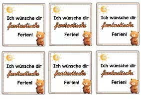 Vorschau - Bildkarten - Feriengruß Bärklasse - Fantastische Ferien - Deckblatt