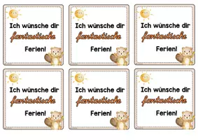 Vorschau - Bildkarten - Feriengruß Biberklasse - Fantastische Ferien - Deckblatt
