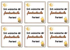 Vorschau - Bildkarten - Feriengruß Bienenklasse - Fantastische Ferien - Deckblatt