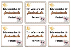 Vorschau - Bildkarten - Feriengruß Elefantenklasse - Fantastische Ferien - Deckblatt