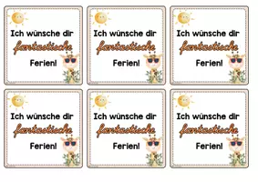 Vorschau - Bildkarten - Feriengruß Giraffenklasse - Fantastische Ferien - Deckblatt
