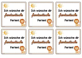 Vorschau - Bildkarten - Feriengruß Löwenklasse - Fantastische Ferien - Deckblatt