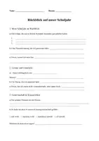 Vorschau - Arbeitsblätter - Rückblick auf unser Schuljahr - Deckblatt