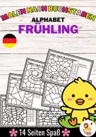 Vorschau - Arbeitsblätter - Malen nach Buchstaben - Alphabet (Frühling) DAF DAZ - Deckblatt