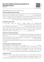 Vorschau - Arbeitsblätter - Die wirtschaftliche Entwicklung Afrikas im globalen Kontext (Lückentext und Übungen) - Deckblatt