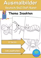 Vorschau - Mal- und Bastelvorlagen - Ausmalbilder & Mandalas PAKET - Insekten - Grundschule - Bastelvorlagen - Seite 1