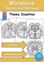 Vorschau - Mal- und Bastelvorlagen - Mandalas Thema Insekten - Grundschule - Bastelvorlagen - Deckblatt