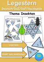Vorschau - Spiele - GRATIS Legestern Insekten Wortschatz - DaZ/DaF, Deutsch (Klassen 1 und 2) - Deckblatt