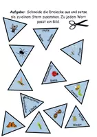 Vorschau - Spiele - GRATIS Legestern Insekten Wortschatz - DaZ/DaF, Deutsch (Klassen 1 und 2) - Seite 1