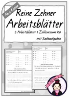 Vorschau - Arbeitsblätter - 5 Arbeitsblätter | Reine Zehnerzahlen | ZR 100 - Deckblatt