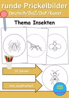 Vorschau - Mal- und Bastelvorlagen - Ausmalbilder & Prickelbilder PAKET - Insekten - Grundschule - Bastelvorlagen - Seite 1