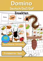 Vorschau - Spiele - Domino Insekten - Bastelvorlage - DaZ/DaF, Deutsch (Wortschatz) - Deckblatt