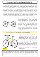 Vorschau - Arbeitsblätter - Fahrrad Geschichte: Entwicklung des Fahrrads - Seite 1