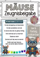 Vorschau - Anderer Materialtyp - Zeugnisbeigabe für die Mausklasse Klassentier Maus - Deckblatt