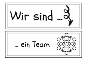 Vorschau - Mal- und Bastelvorlagen - Türschild zum Ausmalen: Wir sind... - Seite 1