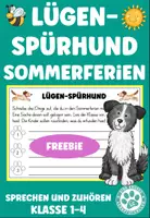 Vorschau - Arbeitsblätter - Lügen-Spürhund Deutsch Sommerferien 1. - 4. Klasse - Deckblatt