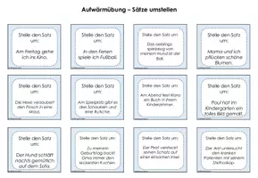 Vorschau - Stundenentwürfe - Aufwärmkärtchen - Deutsch (Kl. 3./4.) - Seite 1