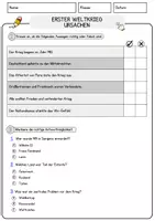 Vorschau - Arbeitsblätter - Erster Weltkrieg Ursachen Arbeitsblätter mit Fragen + Lösungen Lesetext - Seite 2