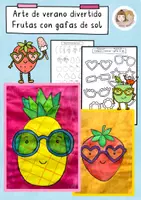 Vista previa - Hojas de trabajo - Frutas divertidas con gafas de sol – Clases de arte - Portada