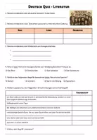 Vorschau - Arbeitsblätter - Abschlussquiz Deutsch Literatur - Deckblatt