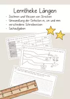 Vorschau - Arbeitsblätter - Lerntheke Längen Klasse 3 - Meter, Zentimeter, Millimeter - Deckblatt