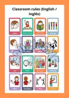 Vista previa - Refuerzo / NEE / Materiales de apoyo - Classroom rules flashcards (English/ Inglés) - Portada