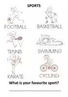 Vista previa - Hojas de trabajo - What is your favourite sport? Sports Vocabulary Tracing Practice - página 1