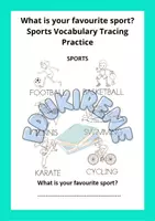 Vista previa - Hojas de trabajo - What is your favourite sport? Sports Vocabulary Tracing Practice - Portada