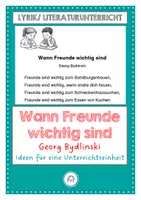 Vorschau - Stundenentwürfe - Gedicht: Wann Freunde wichtig sind von Georg Bydlinski - Deckblatt