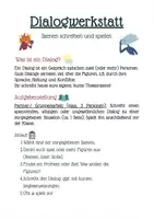 Vorschau - Arbeitsblätter - Dialogwerkstatt - Kreatives Schreiben und Szenenspiel - Deckblatt