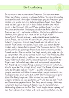 Vorschau - Arbeitsblätter - Märchen Der Froschkönig Märchentext und Quiz - Seite 1