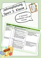 Vorschau - Stundenentwürfe - Jahresplanung Sport 2. Klasse/Sequenzplanung Sport - Deckblatt