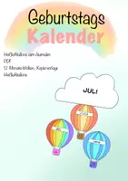 Vorschau - Mal- und Bastelvorlagen - Geburtstagskalender_Heißluftballons - Deckblatt