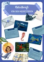 Vorschau - Bildkarten - 9 Rätselbriefe zum Raten - von den Meerestieren - Deckblatt