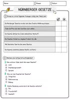 Vorschau - Arbeitsblätter - Nürnberger Gesetze Arbeitsblätter mit Fragen + Lösungen Leseverstehen und Wortschatz - Seite 2