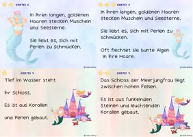 Vorschau - Stationenlernen - Abschreibkartei: Die Welt der Meerjungfrauen Klasse 1/2 - Seite 3