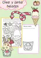 Vista previa - Manualidades / Dibujos para colorear - Plantilla para manualidades helado, arte de verano, helado en verano - Portada