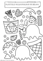 Vista previa - Manualidades / Dibujos para colorear - Plantilla para manualidades helado, arte de verano, helado en verano - página 1