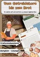Vorschau - Arbeitsblätter - Getreidekorn bis zum Brot einfach erklärt - Deckblatt